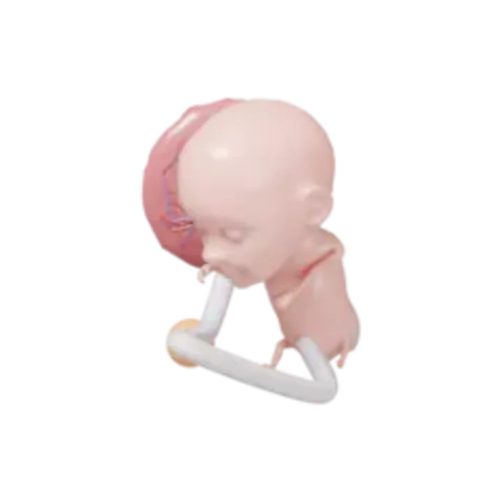 Bébé à 10 SA en 3D, modélisé par Klelia d’après les mesures de la semaine, vue agrandie 3 fois
