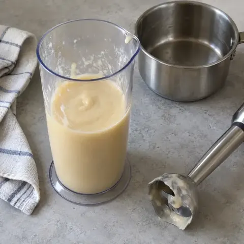 Étape 4 : Mixez jusqu’à obtenir une compote bien lisse, puis laissez refroidir.