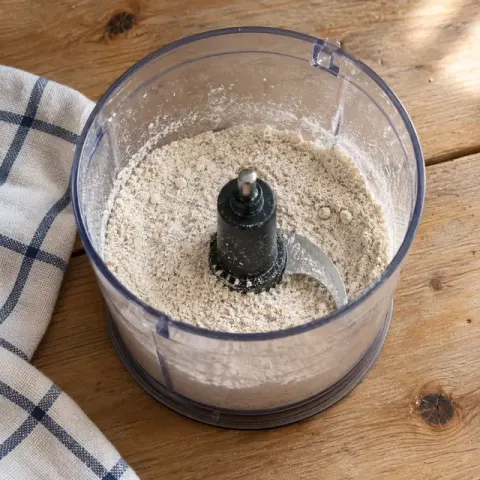 Étape 1 : Mixez les flocons d’avoine en farine.