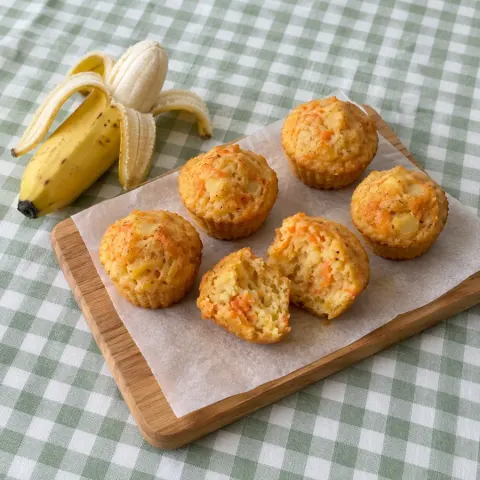 Mini-muffins sans œuf à la carotte et à la pomme