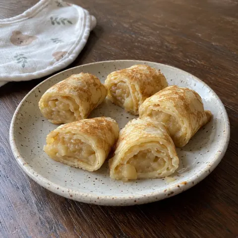 Petites crêpes de la Chandeleur à la compote de pomme