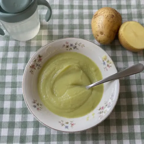 Purée de courgette au cabillaud