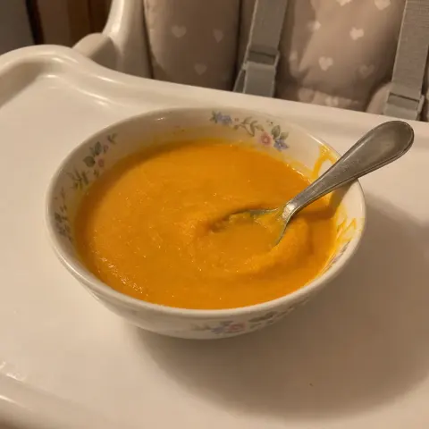 Purée de potimarron au poulet